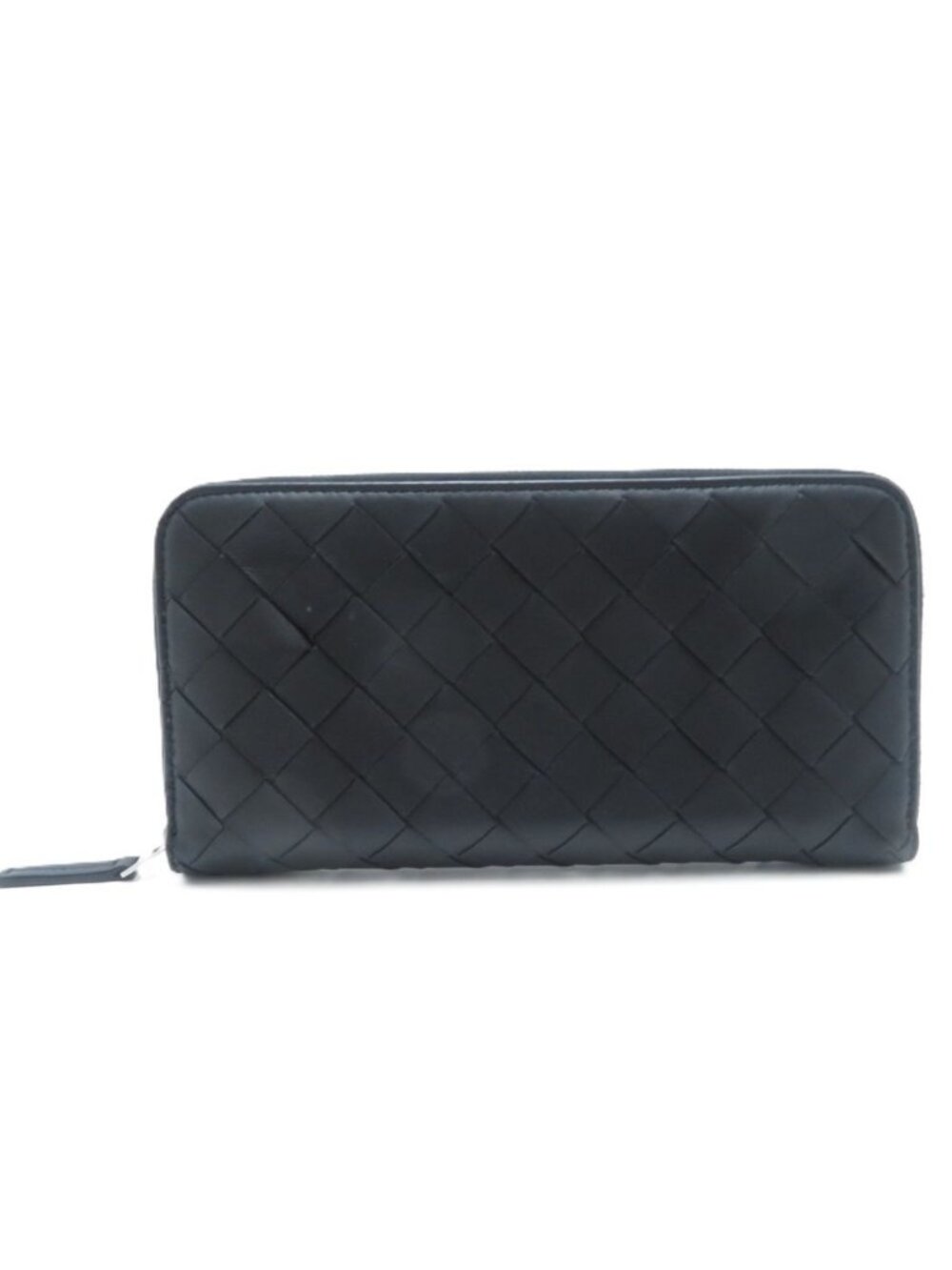 Bottega Veneta Intrecciato Zip Around Wallet Black Calfskin